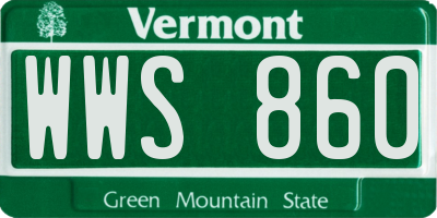 VT license plate WWS860