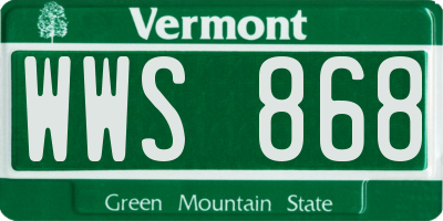 VT license plate WWS868