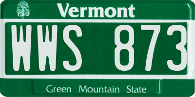 VT license plate WWS873