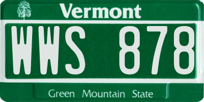 VT license plate WWS878