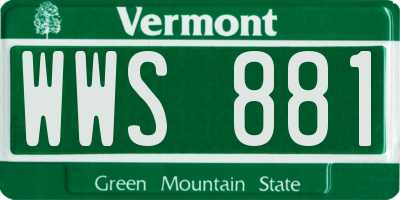 VT license plate WWS881