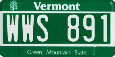 VT license plate WWS891