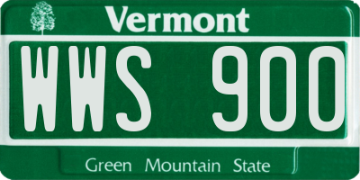 VT license plate WWS900