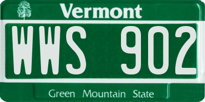 VT license plate WWS902