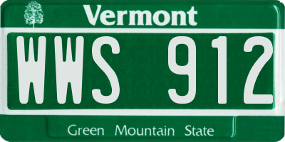 VT license plate WWS912