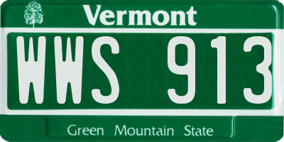 VT license plate WWS913