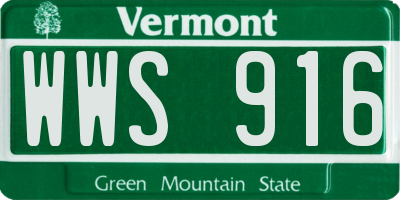 VT license plate WWS916