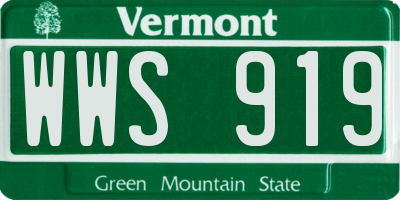 VT license plate WWS919