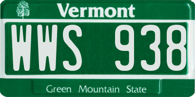 VT license plate WWS938
