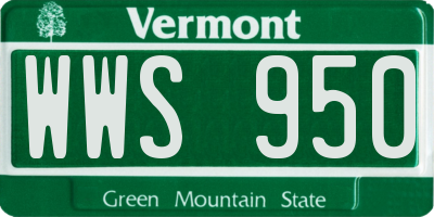 VT license plate WWS950