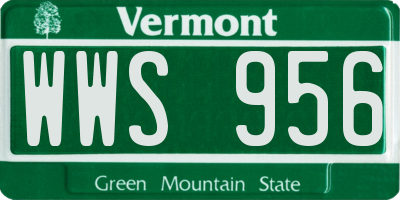 VT license plate WWS956