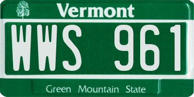 VT license plate WWS961
