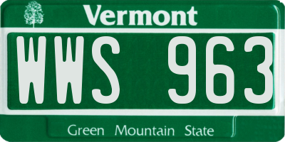VT license plate WWS963
