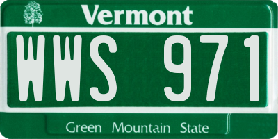 VT license plate WWS971