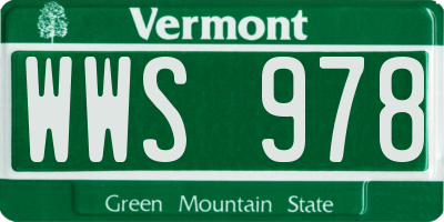 VT license plate WWS978