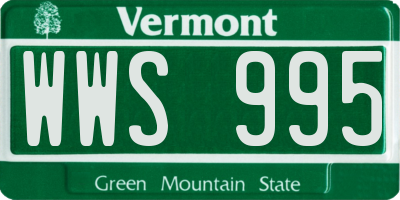 VT license plate WWS995