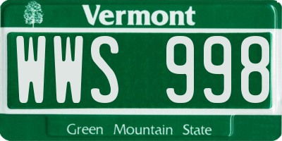 VT license plate WWS998