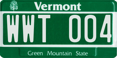 VT license plate WWT004