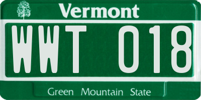 VT license plate WWT018