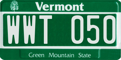 VT license plate WWT050