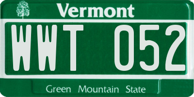 VT license plate WWT052