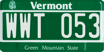 VT license plate WWT053