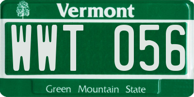 VT license plate WWT056