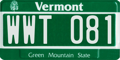VT license plate WWT081