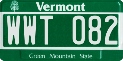 VT license plate WWT082