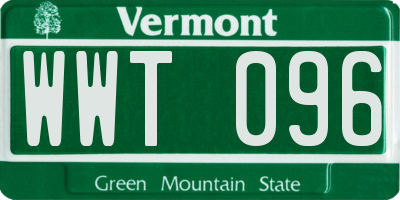 VT license plate WWT096