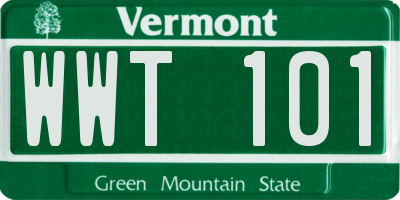 VT license plate WWT101