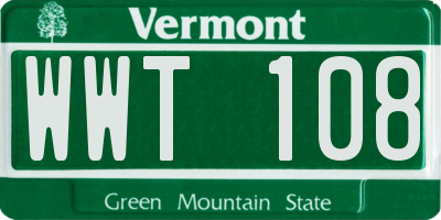 VT license plate WWT108