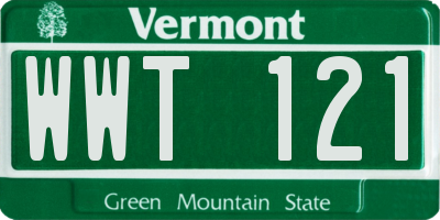 VT license plate WWT121