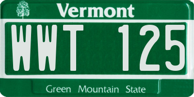 VT license plate WWT125