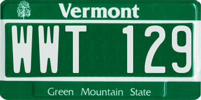 VT license plate WWT129