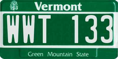 VT license plate WWT133