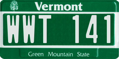 VT license plate WWT141