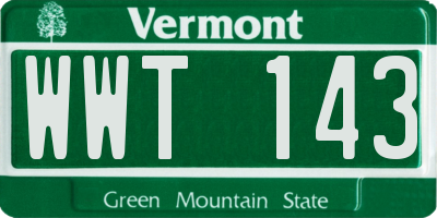 VT license plate WWT143