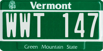 VT license plate WWT147