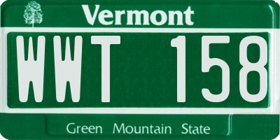 VT license plate WWT158