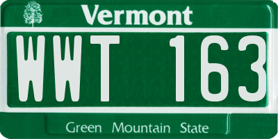 VT license plate WWT163