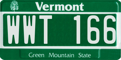 VT license plate WWT166