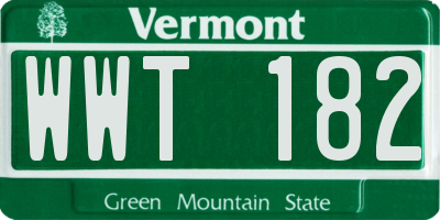 VT license plate WWT182