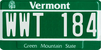 VT license plate WWT184