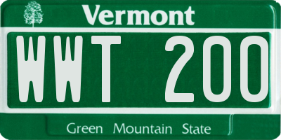 VT license plate WWT200