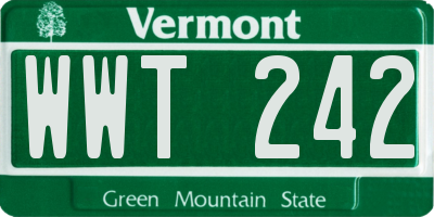 VT license plate WWT242