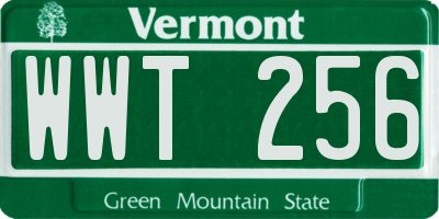 VT license plate WWT256