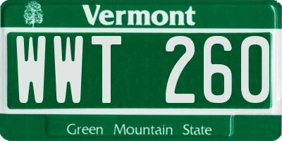 VT license plate WWT260