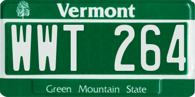VT license plate WWT264