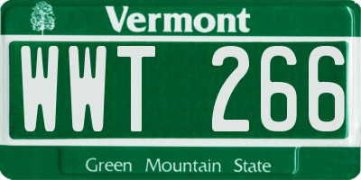 VT license plate WWT266